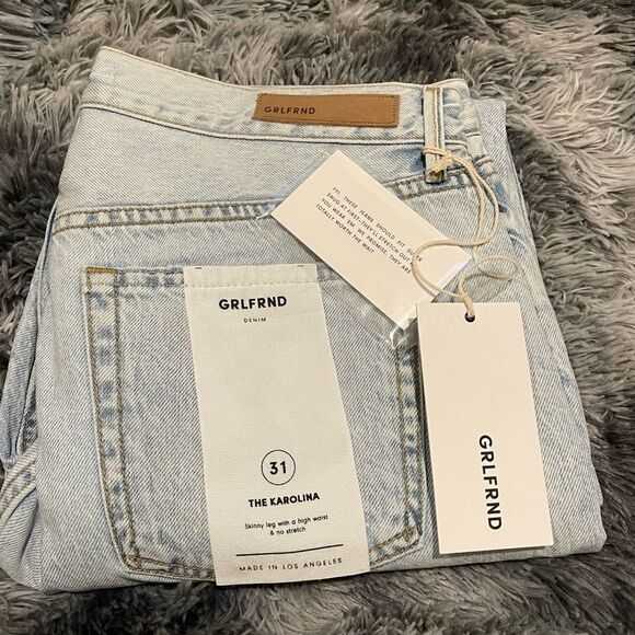 NWT! GRLFRND Karolina High Rise Acid Wash Button Fly Skinny Jean in Never Again - Picture 6 of 12